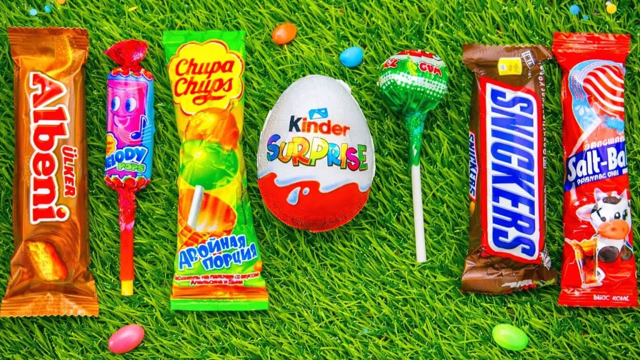 ASMR Most Popular Candys / some lots of colourful rainbow lollipop candy / unpacking chocolate eat