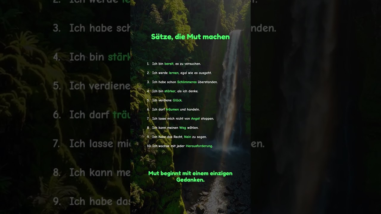 10 S&auml;tze, die dir sofort Mut machen 💪✨