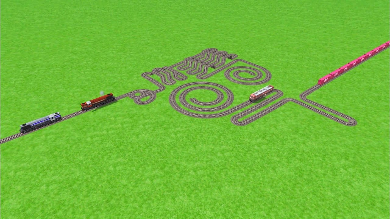 🚆 TRAIN CROSSIN CIRCLES CAREFULLY WITH RISKY BUMPY ZIG ZAG⭕️CIRCLE RAILROAD RAILWORK BEANG DRIVE  