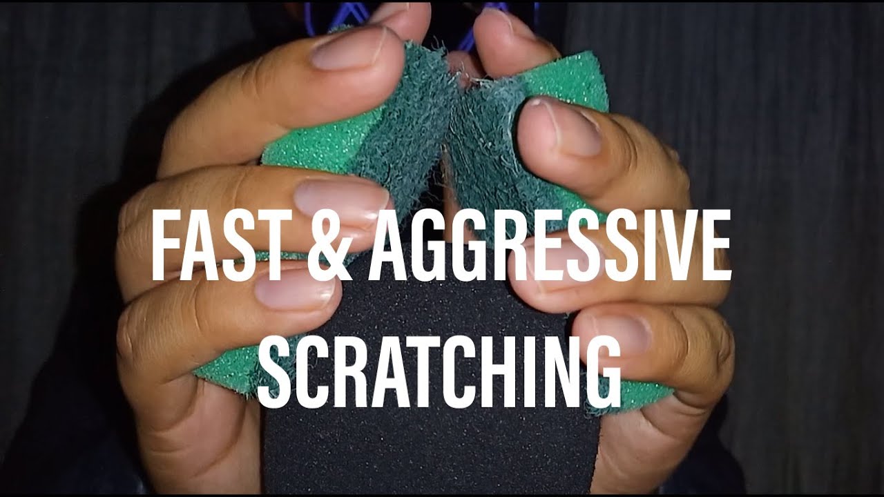 ASMR / Fast and aggressive / Squeezing and scratching sponges / No talking