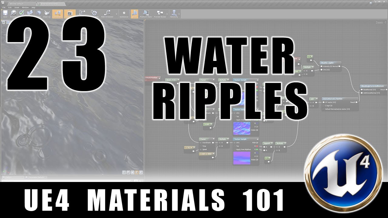 Water Ripples Shader - UE4 Materials 101 - Episode 23