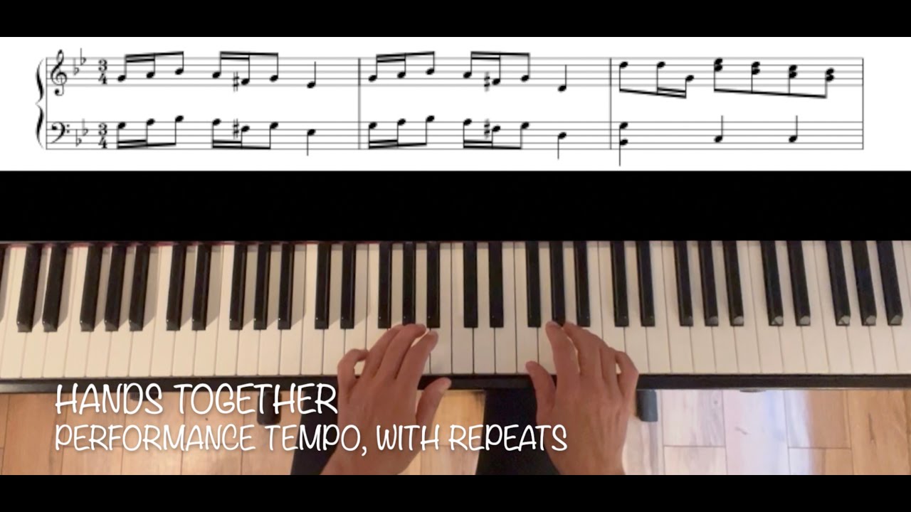 C.P.E. Bach, Polonaise in G Minor, BWV Anh. 125. Piano tutorial and practice aid with full score.
