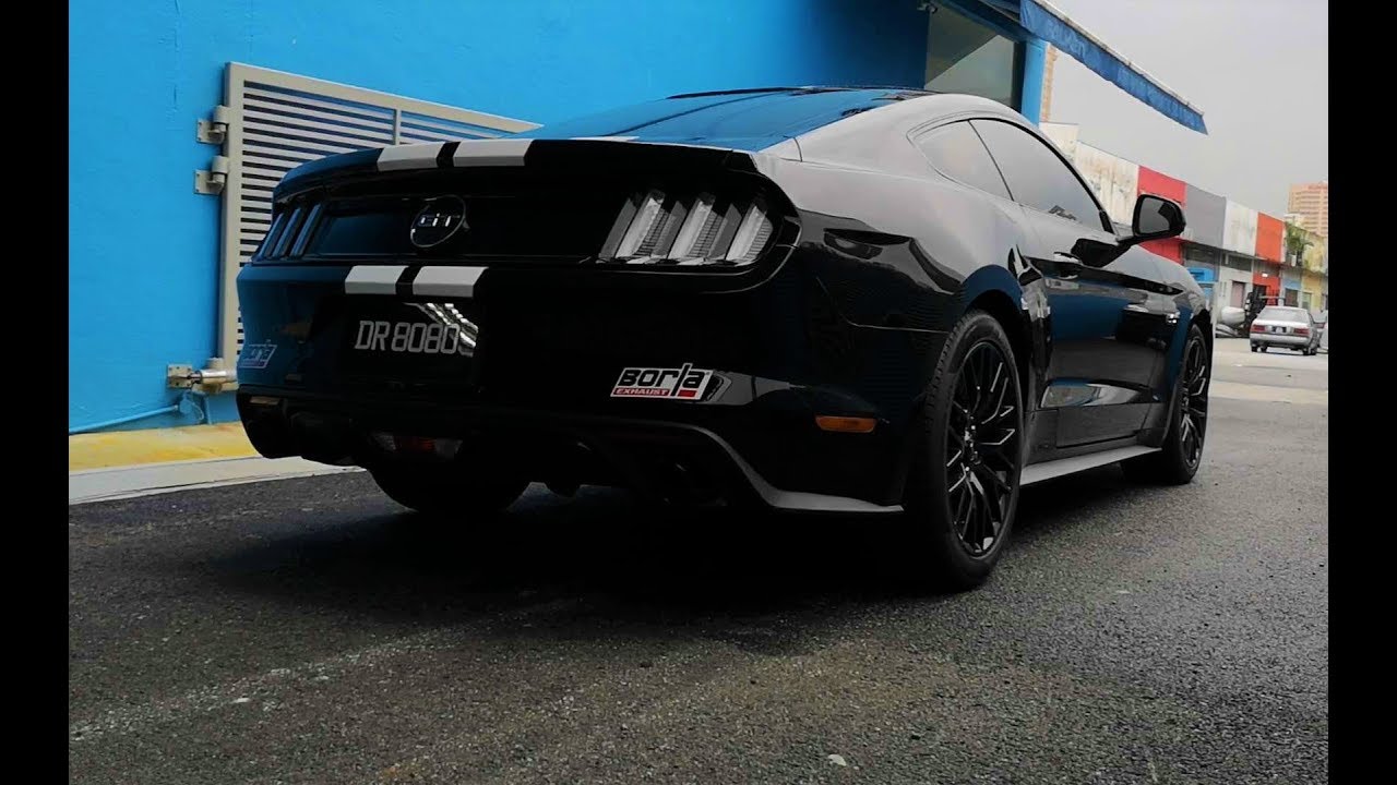 MUSTANG GT with Borla ATAK Exhaust Start up + Rev + Acceleration