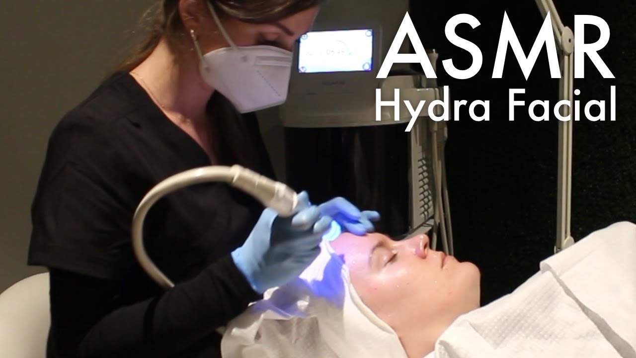 Real Hydrafacial ASMR (Water micro dermabrasion, AHA exfoliation, peptide infusion, microcurrent)