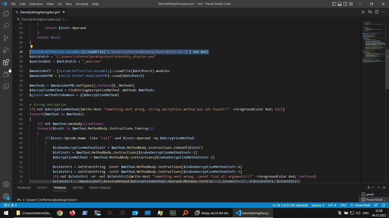Deobfuscation of  .NET using PowerShelling & dnlib  - Eternity Malware