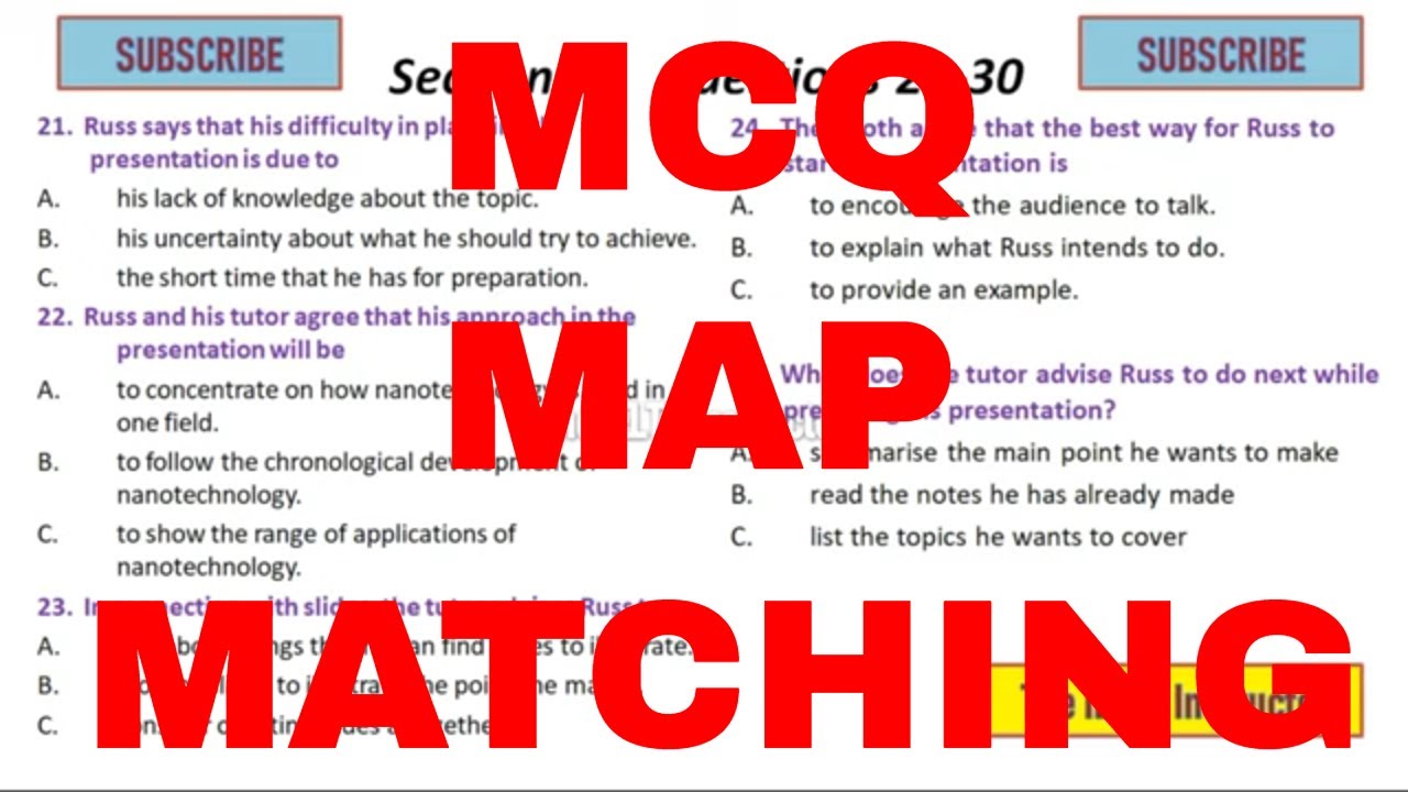 IELTS Listening test MCQ and MAP