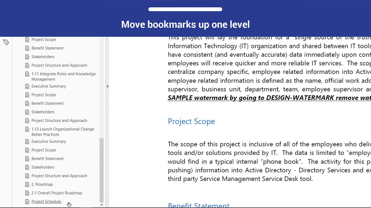 PDF Accessibility: Bookmarks