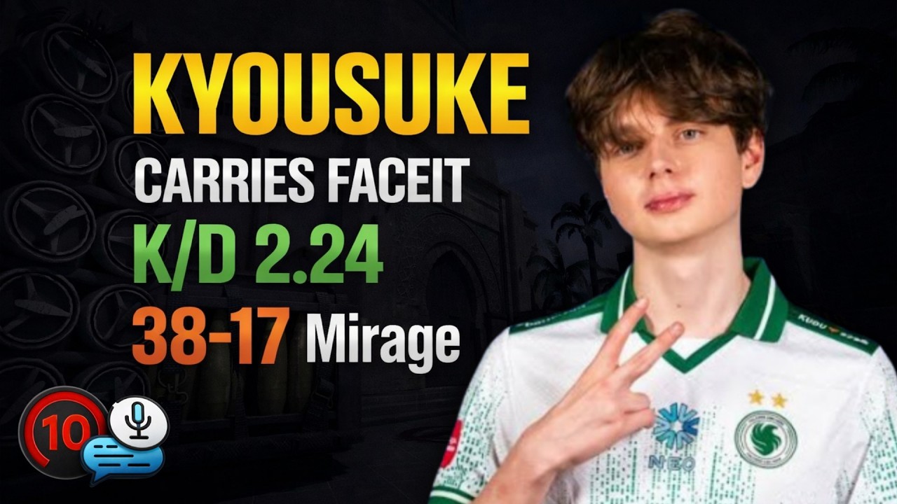kyousuke PLAYS FACEIT LVL 10 Mirage (38-17) KYOUSUKE Highlights! CS2