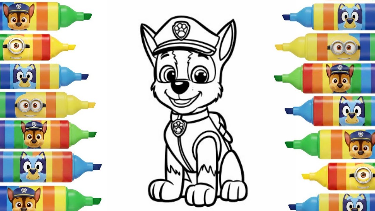 Paw Patrol Drawing and Coloring for Kids | How to Draw Easy