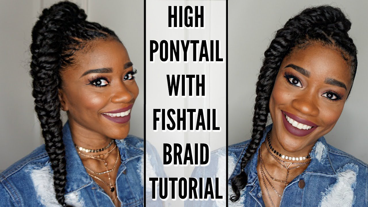 High Ponytail With Fishtail Braid | Perfect For Spring Break!