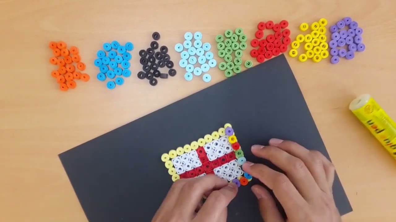 How to make paper quilling jewelry box of England flag