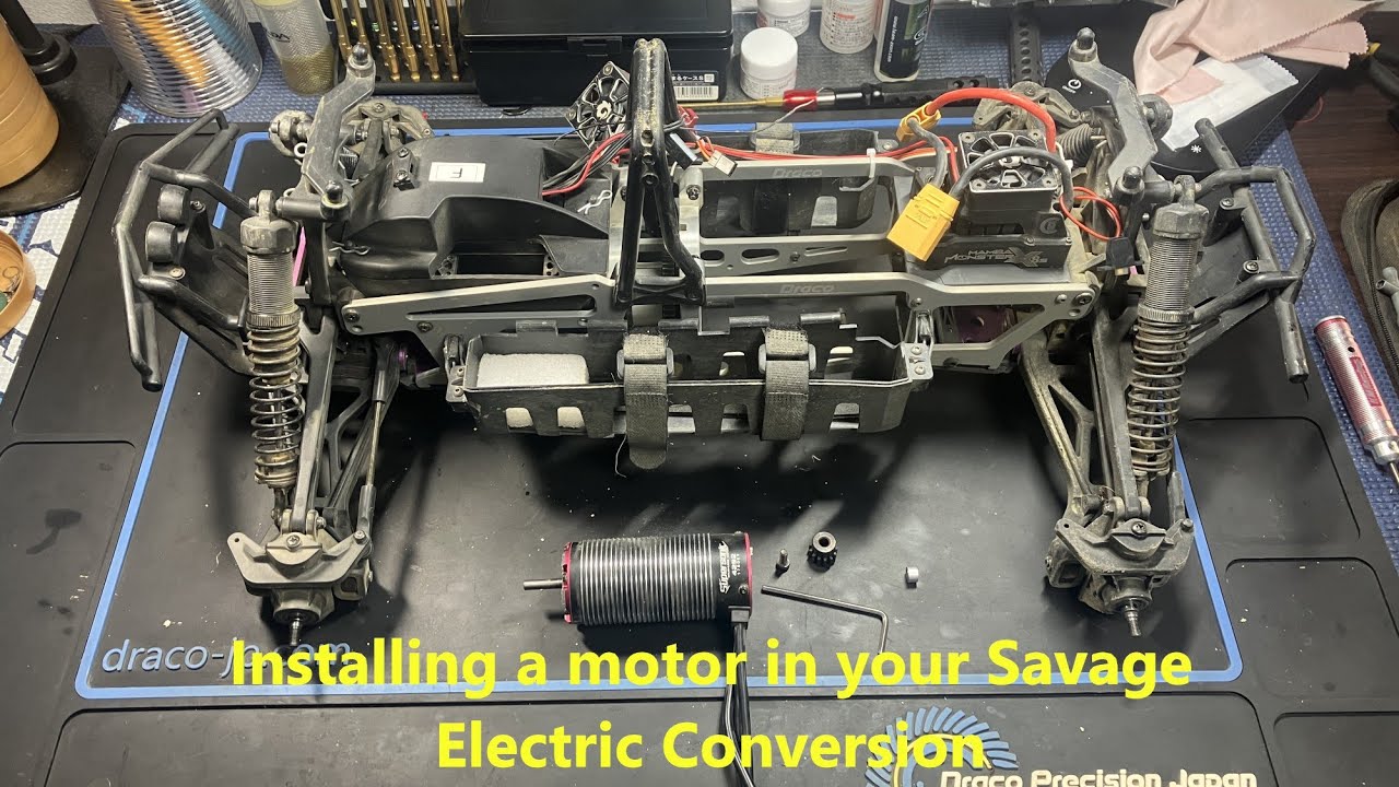 HPI Savage .25 Electric Conversion  - Installing the motor into the Draco Centre Diff Set