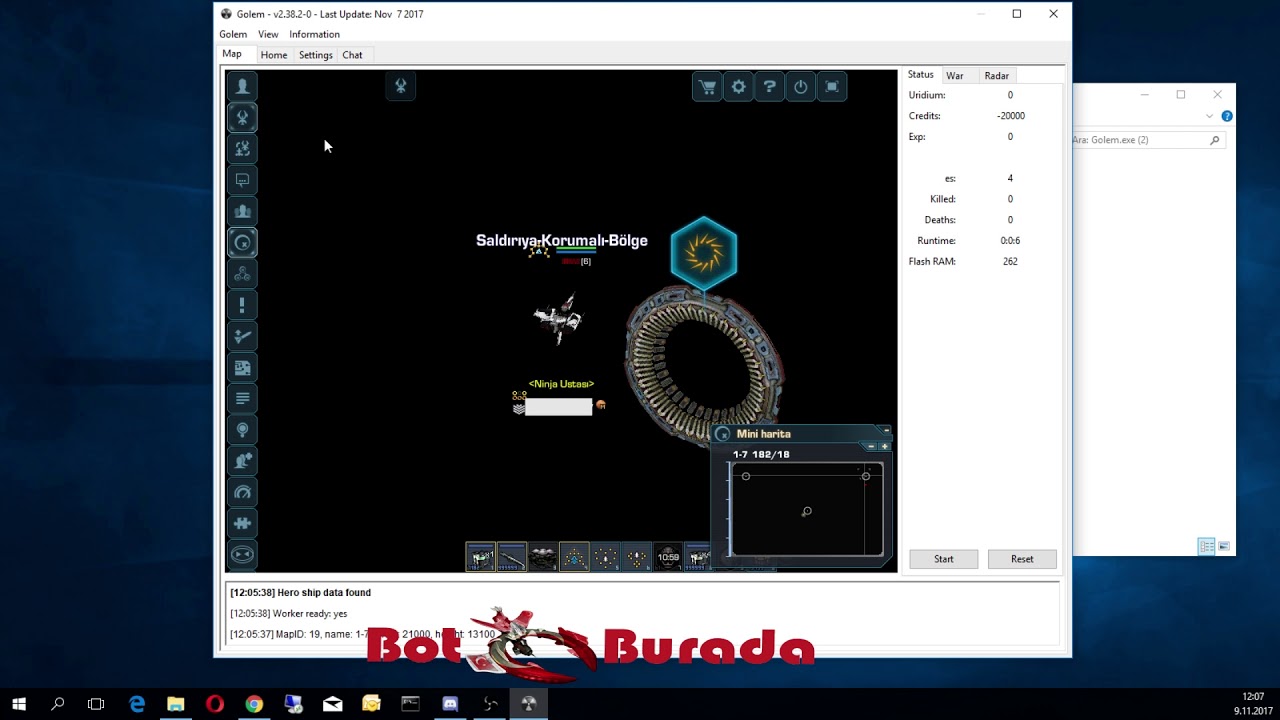 Darkorbit Golem Bot Kullanım Videosu - Kasım 2017