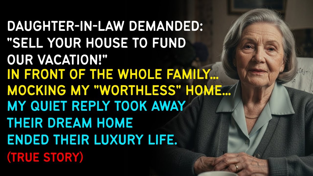 Son's Wife Demanded I Sell My House to Fund Their Vacation My Quiet Reply Took Their Dream Home Away