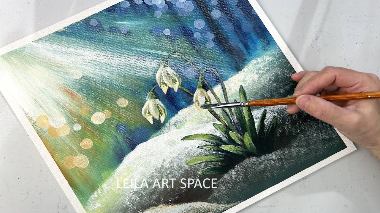 How To Paint Snowdrops In Acrylic, How To Paint Sunlight Effect