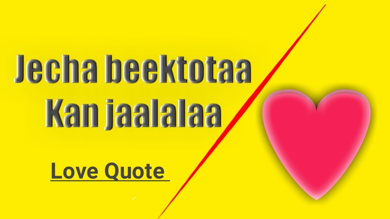 Jecha beektotaa kan jaalalaa|Love 💕 Quotes