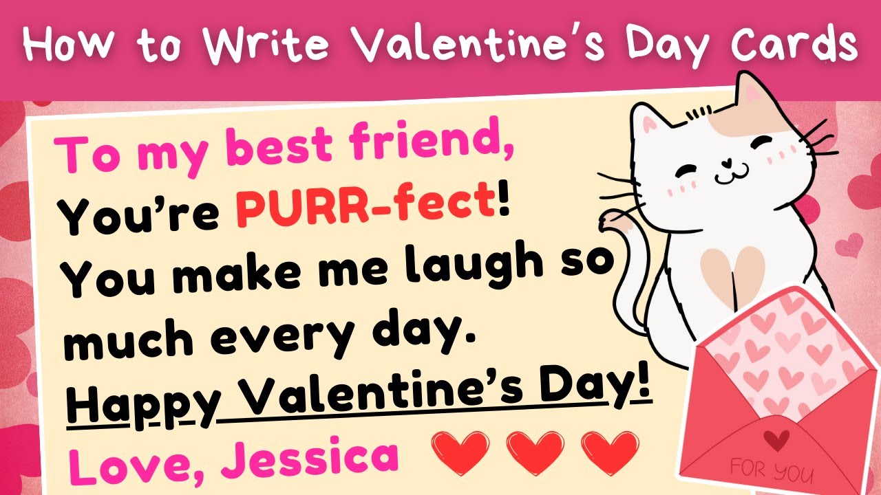 How to Write a Valentine's Day Card for Kids | Happy Valentine's Day Card in English 💞