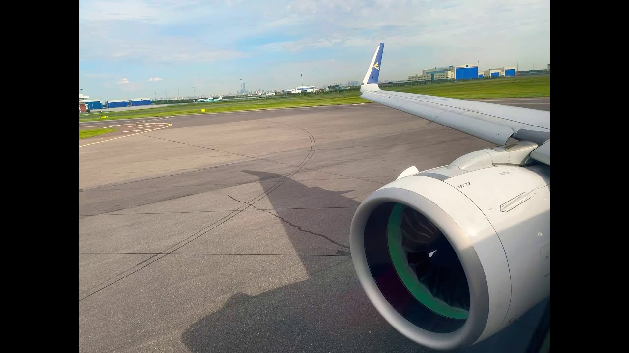 AIR ASTANA AIRBUS A321NEO, take-off from Nur-Sultan Nazarbayev international airport
