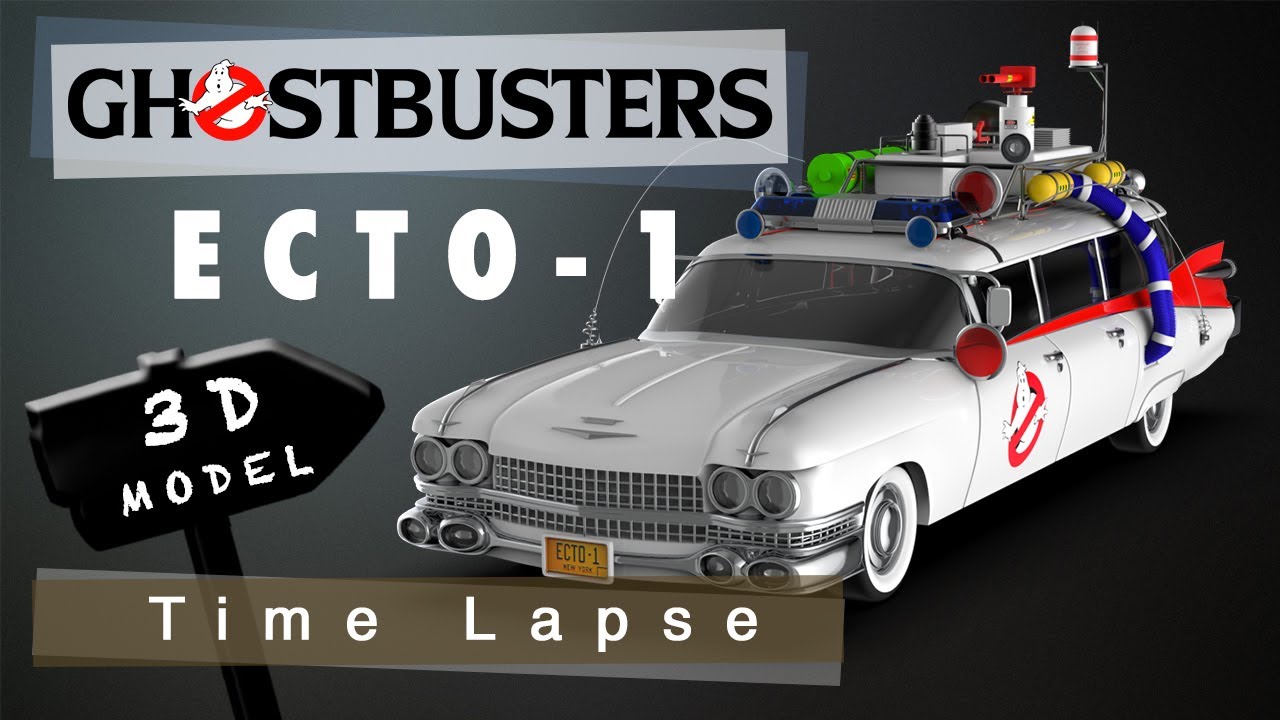✏️ Ghostbusters Ecto-1 3d modeling timelapse