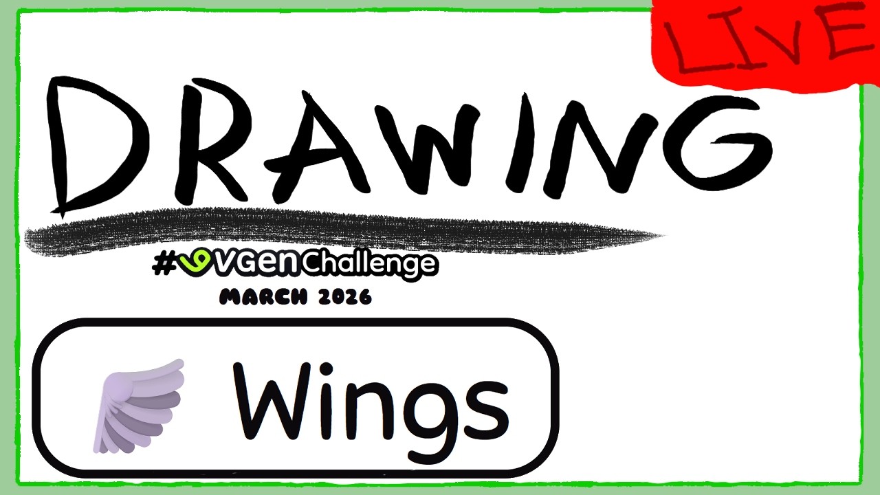 NEW DRAWING TABLET! Vgen challenge March Wings🔴 Beginner Artist Vtuber Learns how to draw again