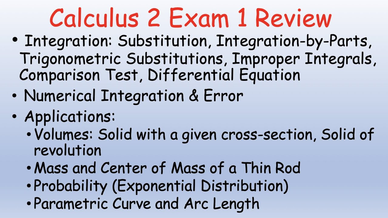 Calculus 2 Exam 1 Review Problems and Solutions