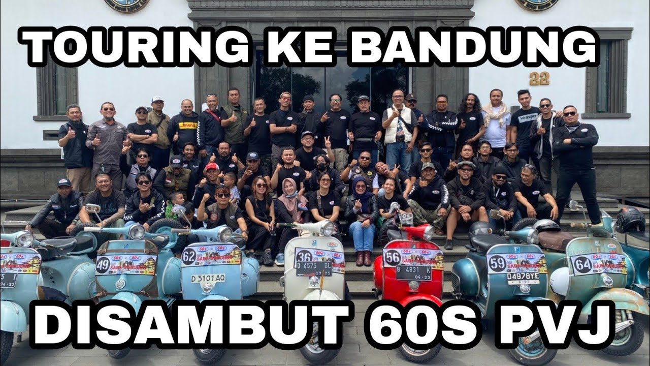 Seru, touring Vespa silaturahim Ke 60s Parijs Van Java Bandung.
