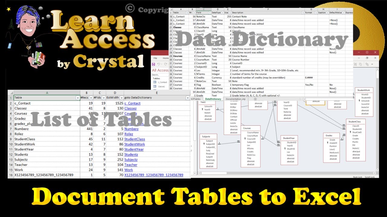 Document Access Tables to Excel