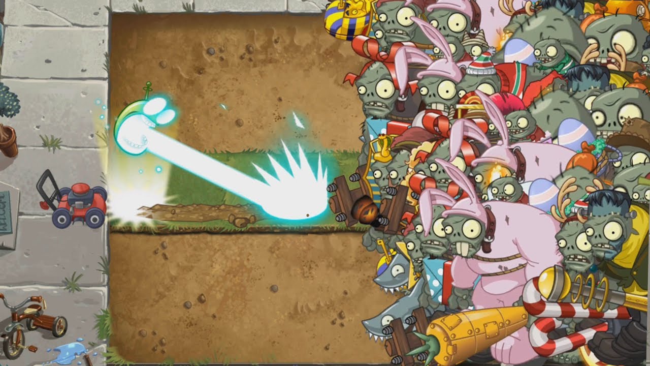 Plants vs Zombies 2 - Frijol Laser vs 9999 Zombistein