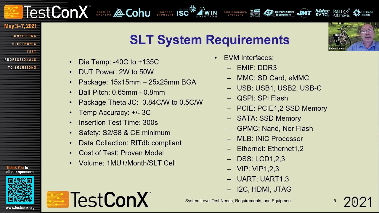 TestConX 2021 - Richard Karr: System Level Test Needs, Requirements, and Equipment