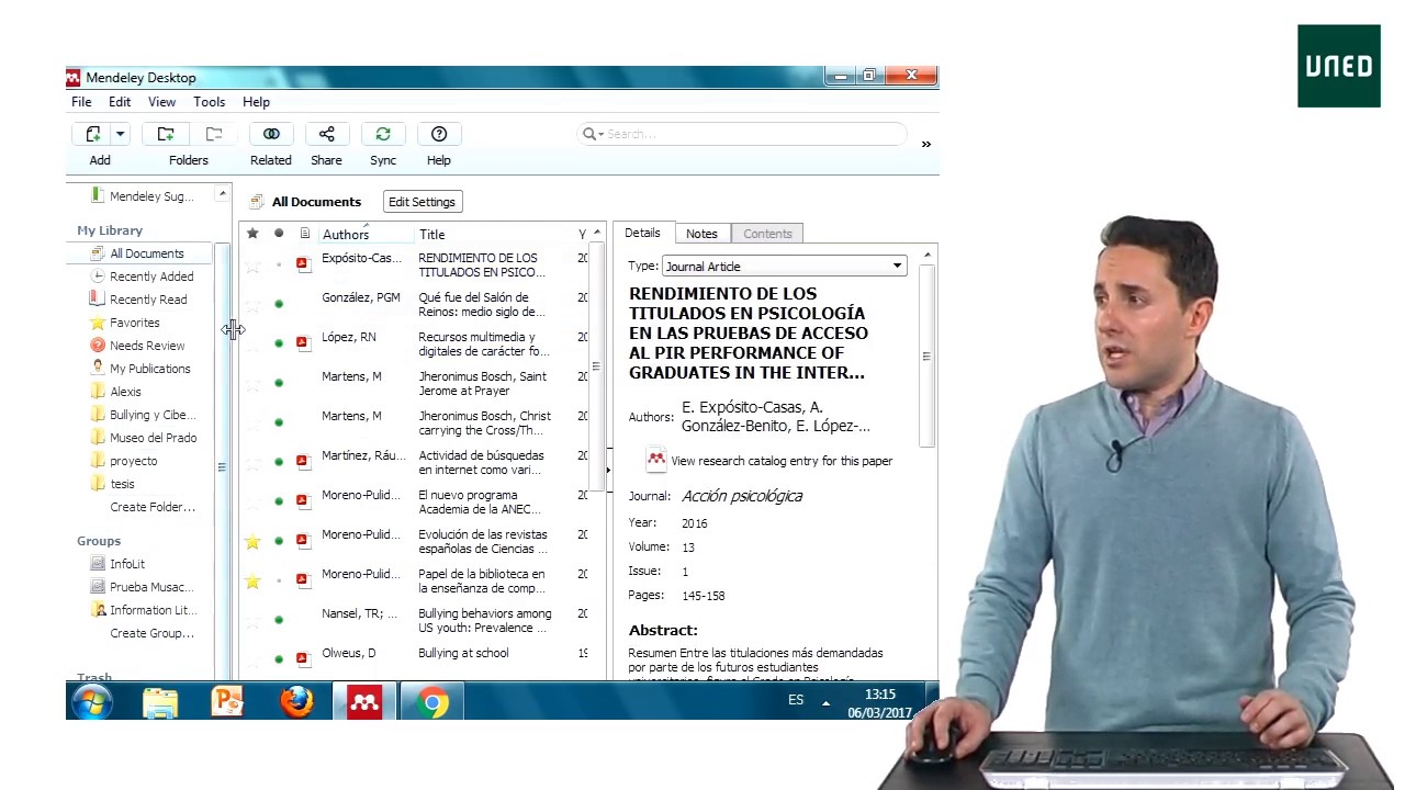 Opciones avanzadas de colaboración en Mendeley