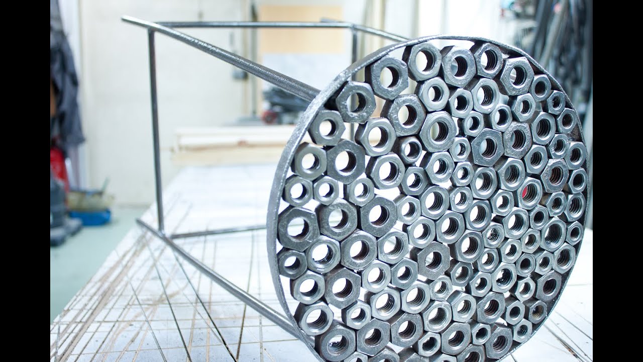 Shop Stool From Rusty Old Nuts