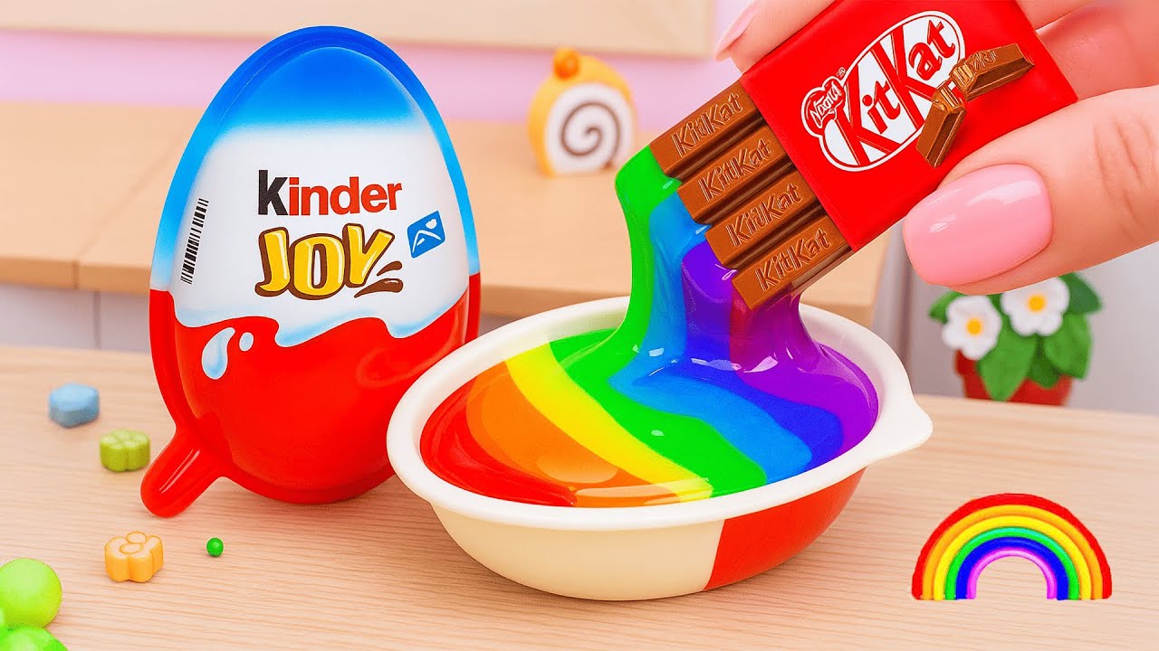 Mini Rainbow Cake Recipe With Chocolate🌈Amazing Rainbow Chocolate Kinder Cake💕Sweet Cakes