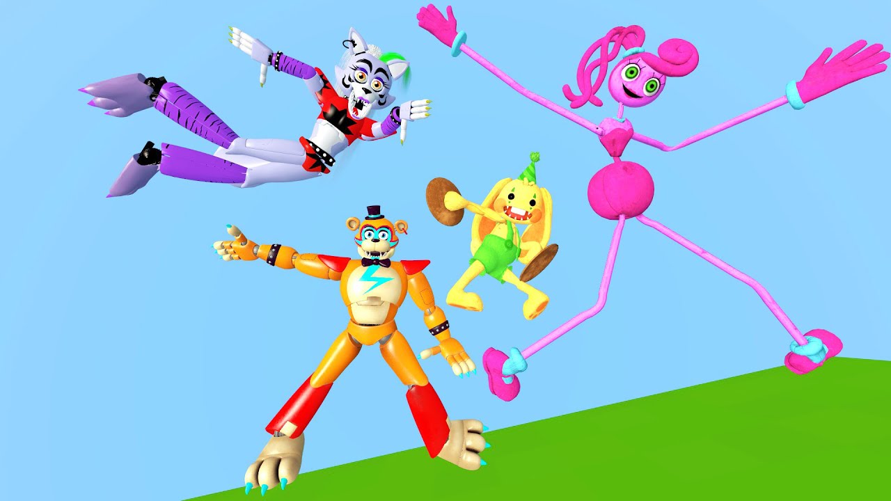 MOMMY Long Legs Poppy Playtime2 VS FNAF Security Breach • Animatronics Crazy Ragdolls in Garry's Mod