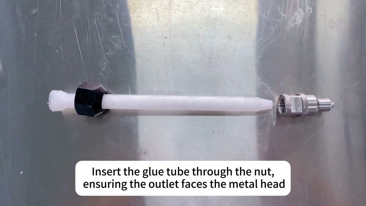 installation of the glue tube