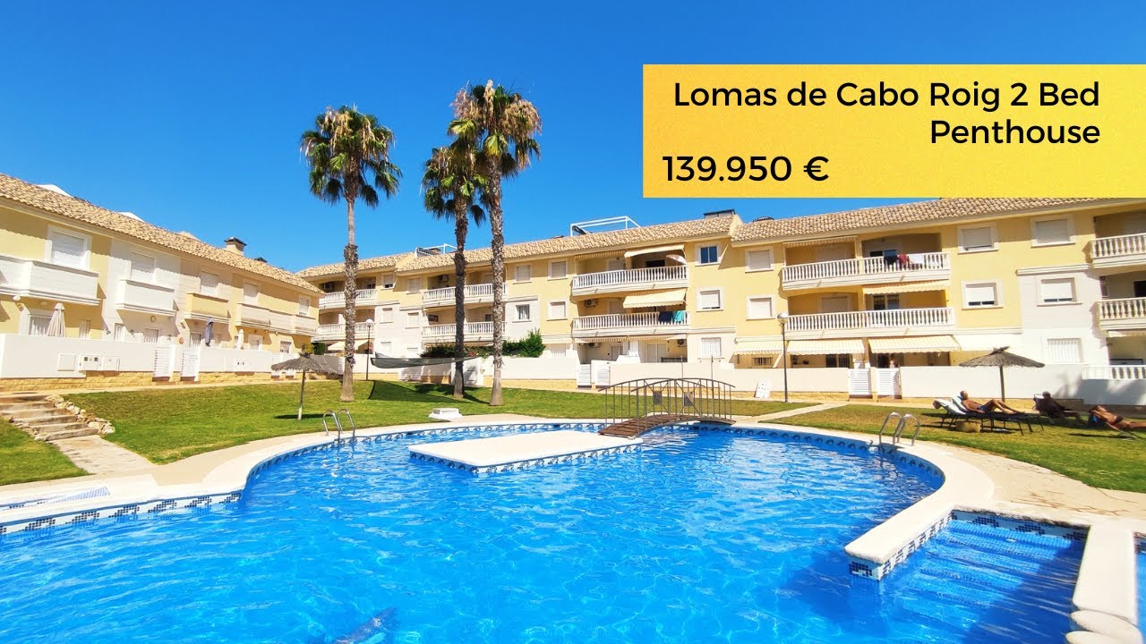 Reserved 139,950€ Lomas De Cabo Roig penthouse 2 bed 2 bath, south facing, solarium, gated