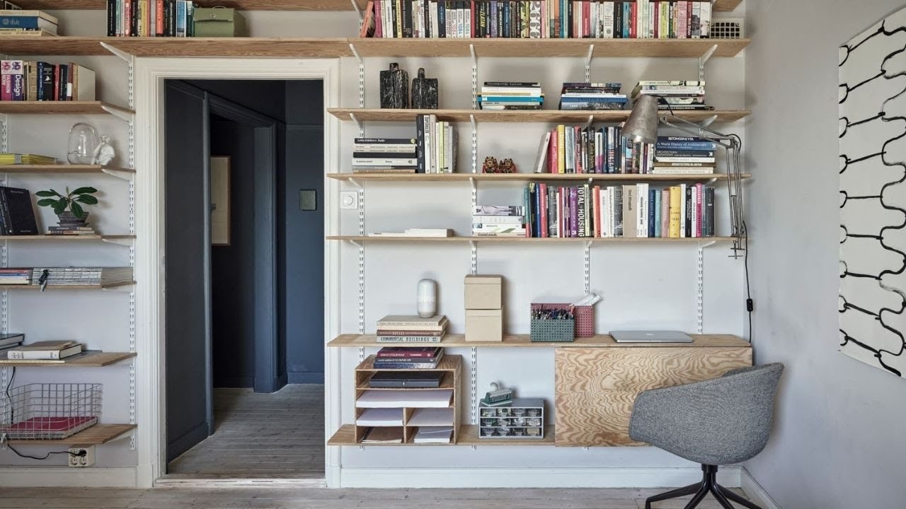 Scandinavian apartments with shelves ideas