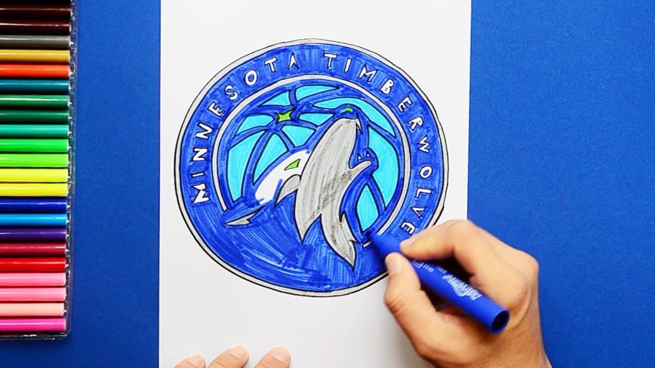 How to draw the Minnesota Timberwolves Logo (NBA Team)