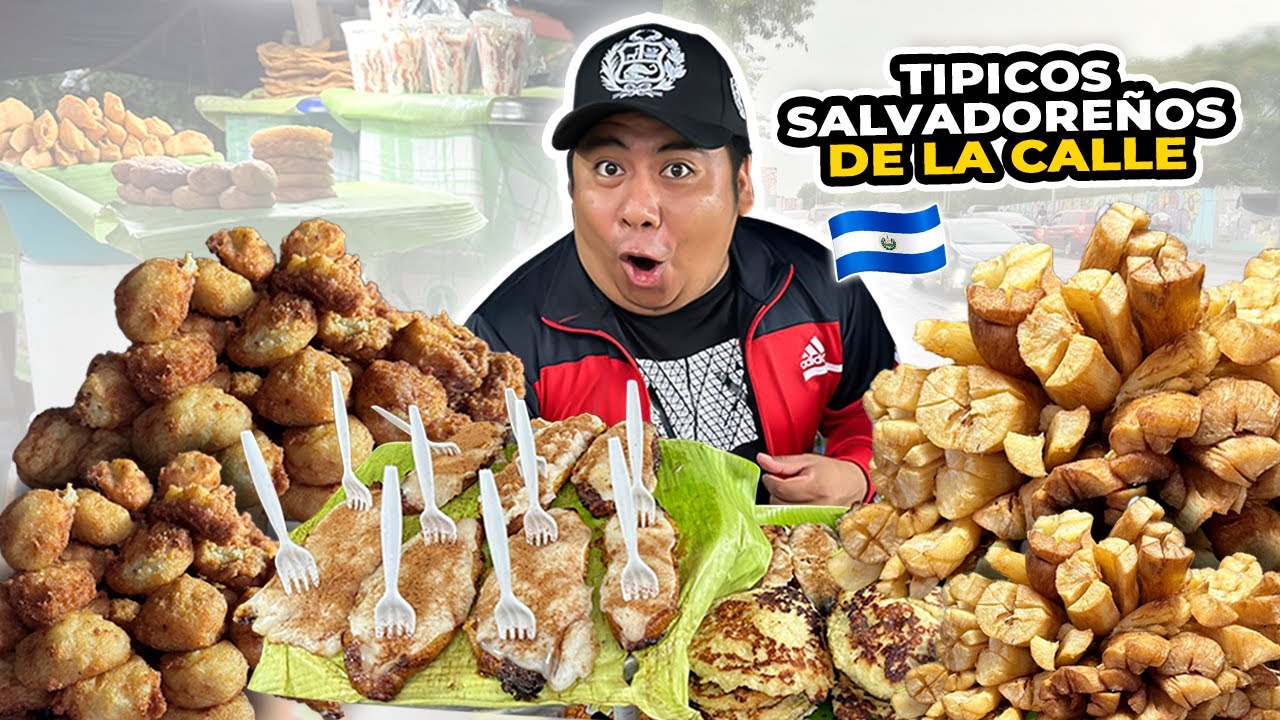 🤤COMIENDO TIPICOS SALVADOREÑOS a ORILLA de CALLE *soyapango*