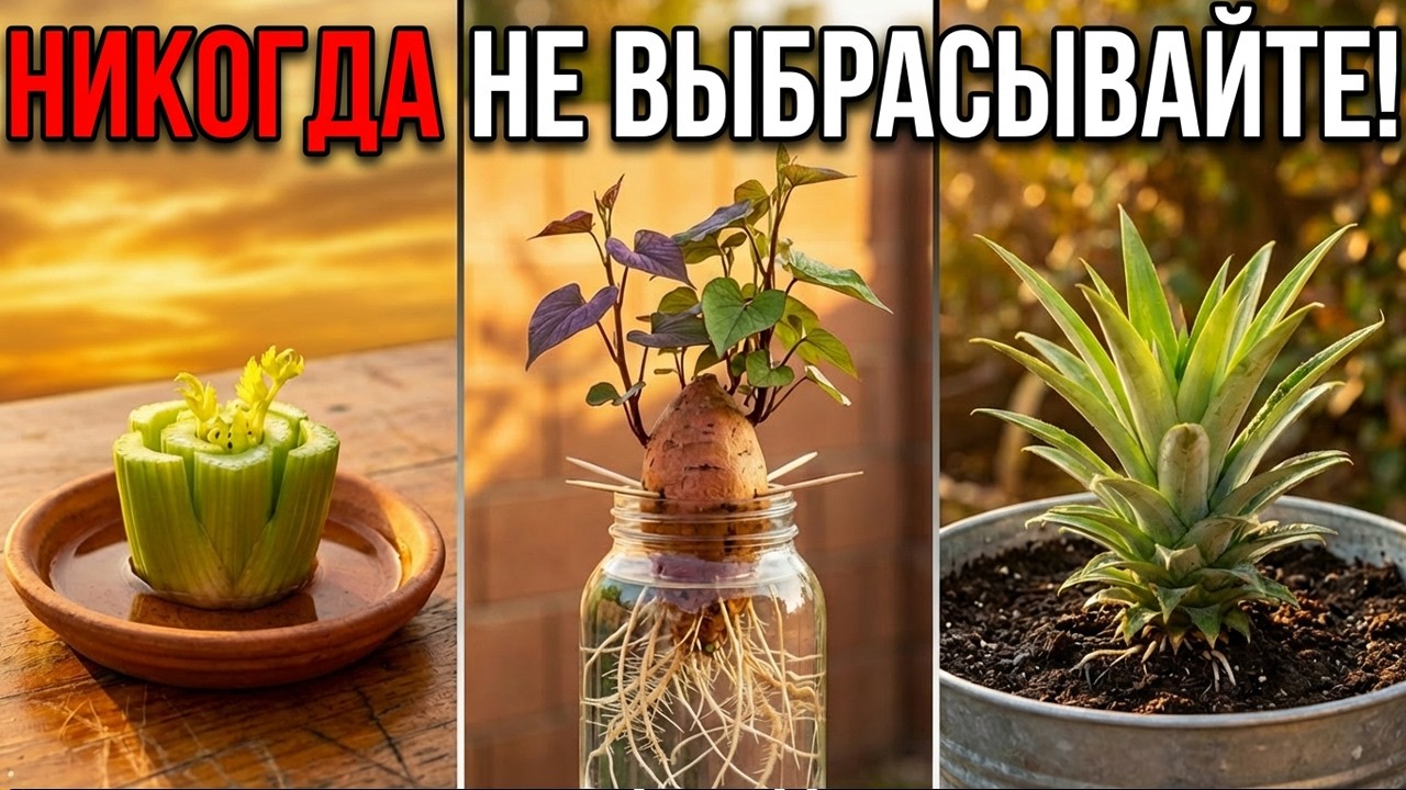 25 кухонных остатков, которые НИКОГДА не стоит выбрасывать (они вырастают в БЕСПЛАТНУЮ еду!)