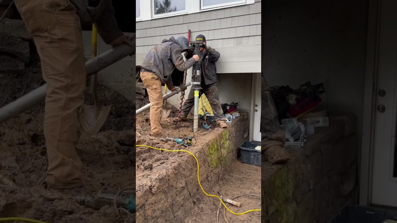 Putting in ground screws with Devan and Naum