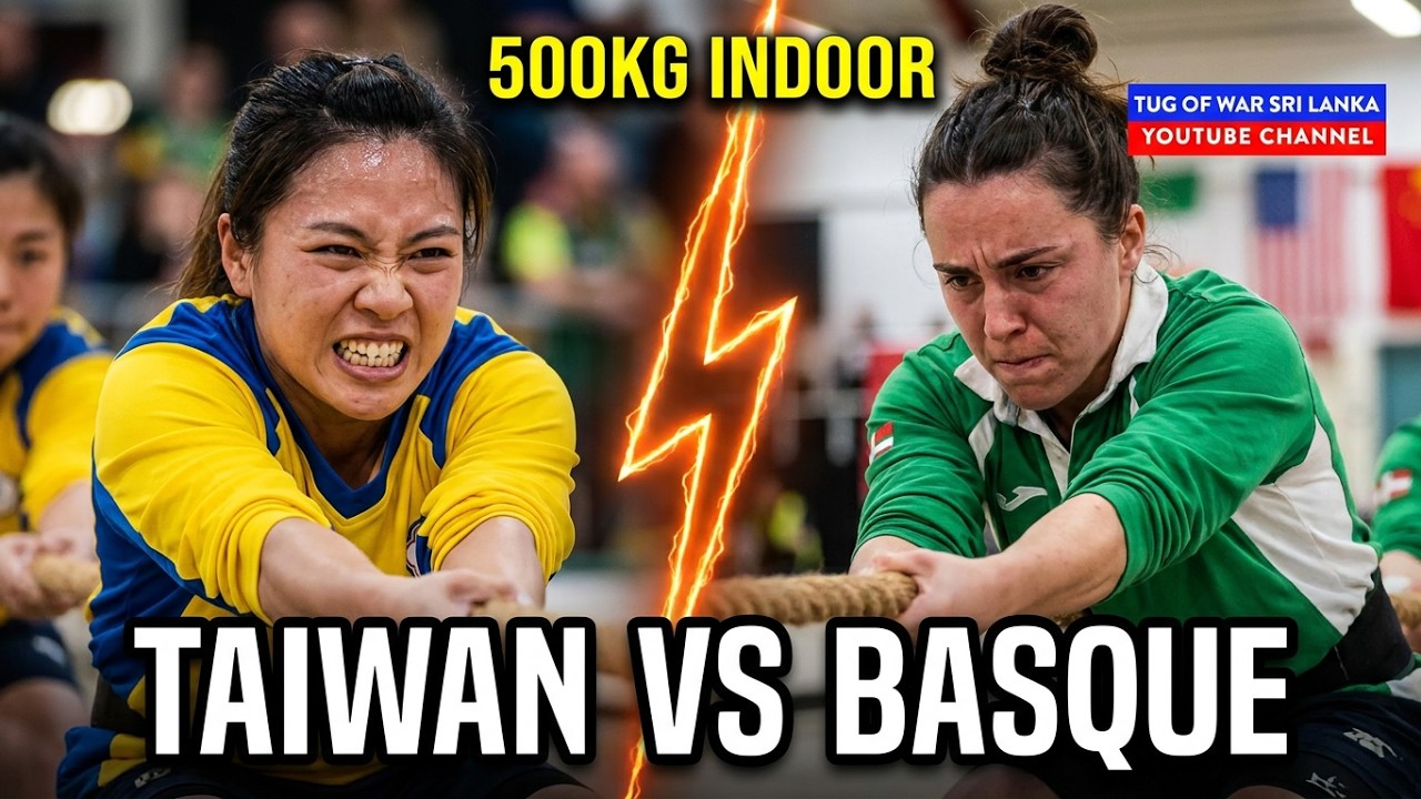 💥 Epic Tug of War Battle: Taiwan TPE vs Basque Country 🇪🇸 | Women’s 500kg Indoor Clash 🏆