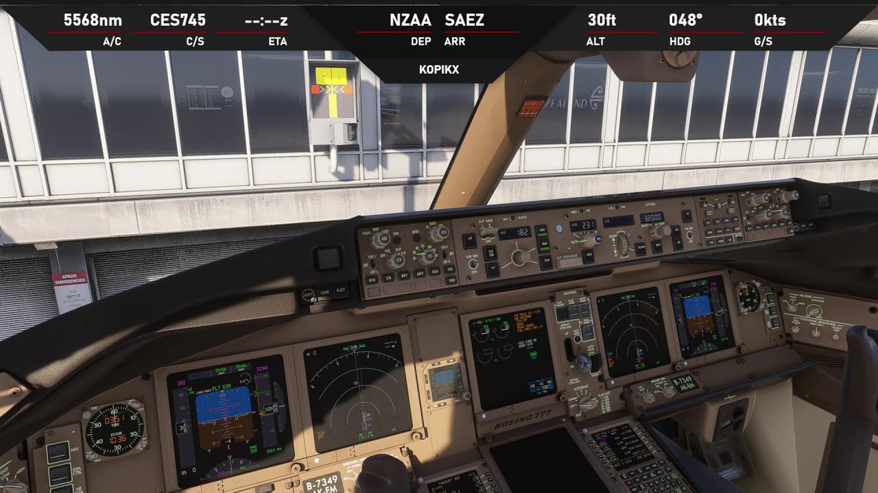 [MSFS2024] PMDG777-300ER|World's lonest one-way flight|Shanghai-Auckland-Buenos Aires|MU745