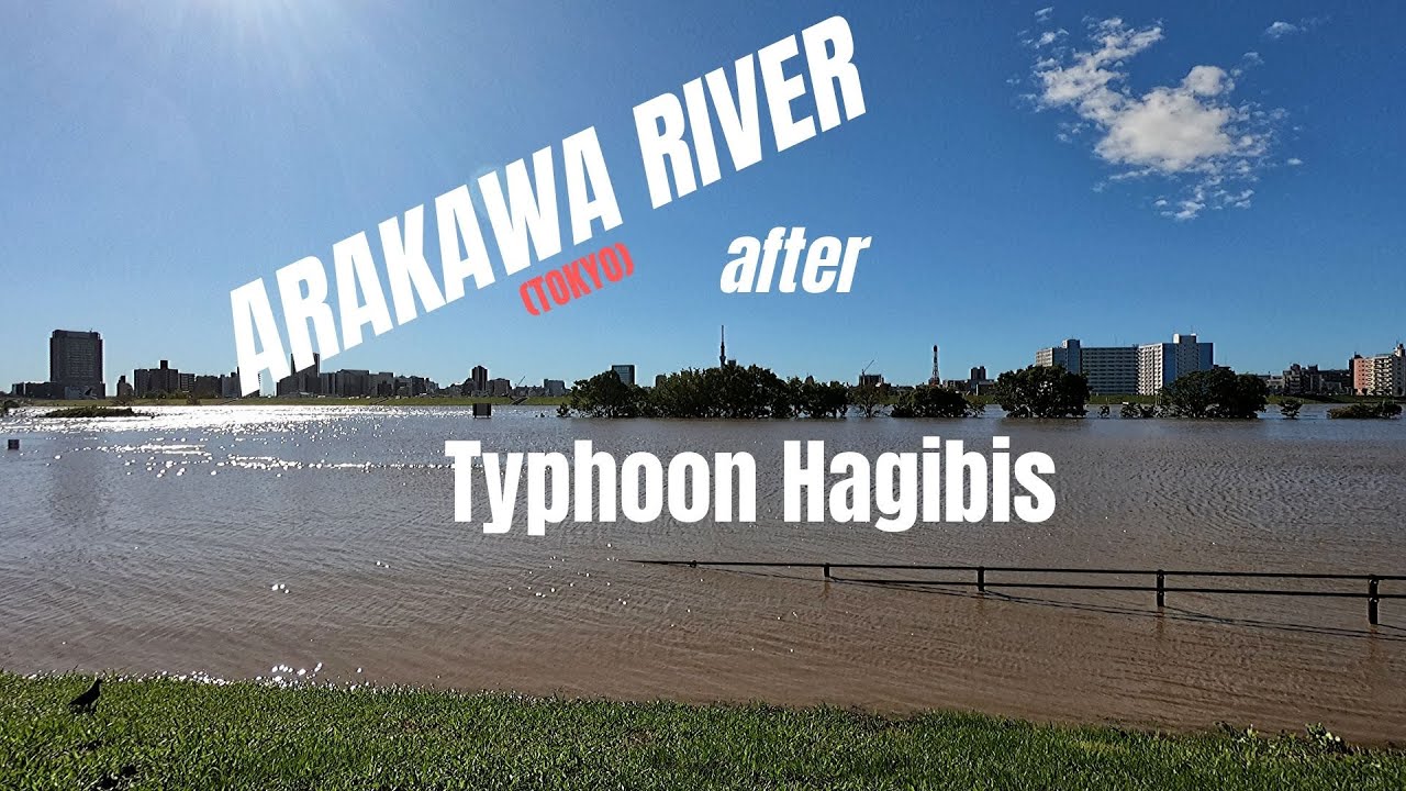 Arakawa River after Typhoon Hagibis Oct 13, 2019 (GoPro Hero 7 Black) 台風１９号の翌朝の荒川も凄かった！！