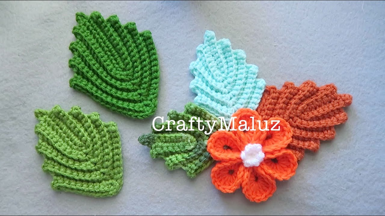 CROCHET TUTORIAL : Hojas tejidas a crochet paso a paso | como hacer hojas a crochet