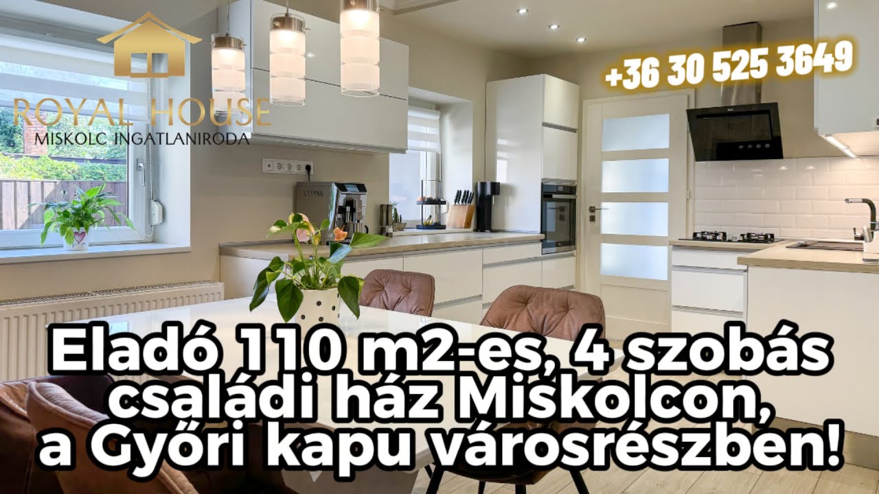 Eladó 110 m2-es PRÉMIUM kategóriájú 4 szobás családi ház Miskolcon a Győri kapu városrészben!
