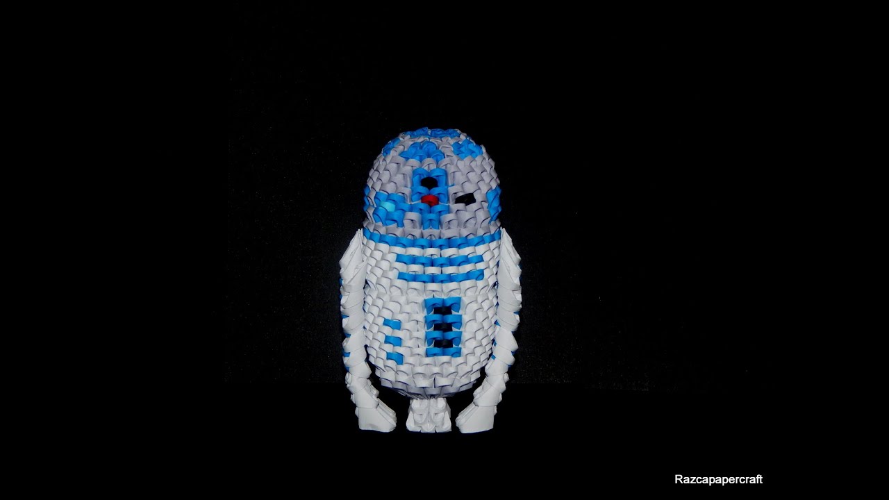 3D origami R2D2 robot part1 tutorial ( 3D origami Star Wars)