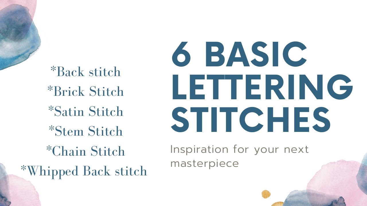 Basic Lettering Stitches | Embroidery By Afeei