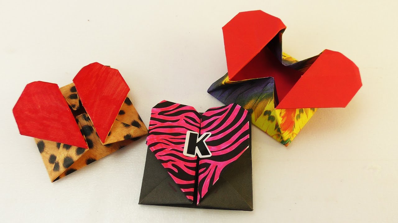 DIY Origami Box mit Herz Verschluss | Super süße Geschenk Idee | Aufbewahrung & Umschlag | Idee