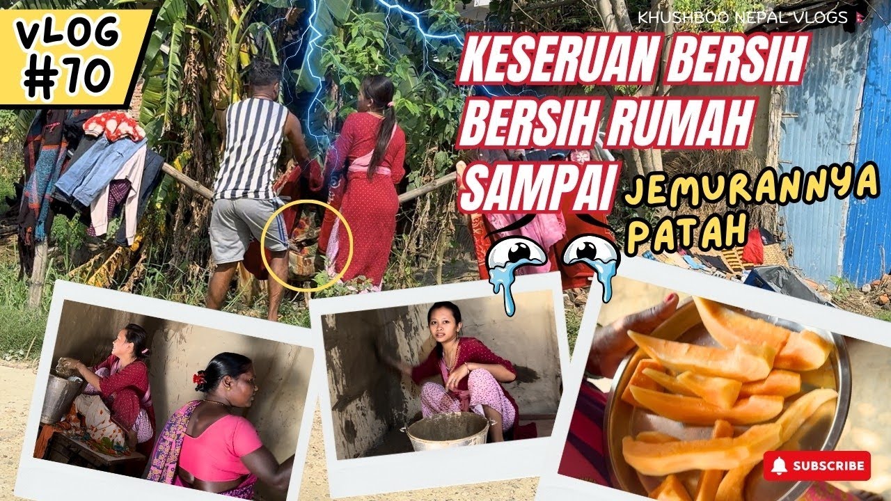 #Vlog70 KESERUAN BERSIH-BERSIH RUMAH. SAMPAI JEMURANNYA PATAH  😭