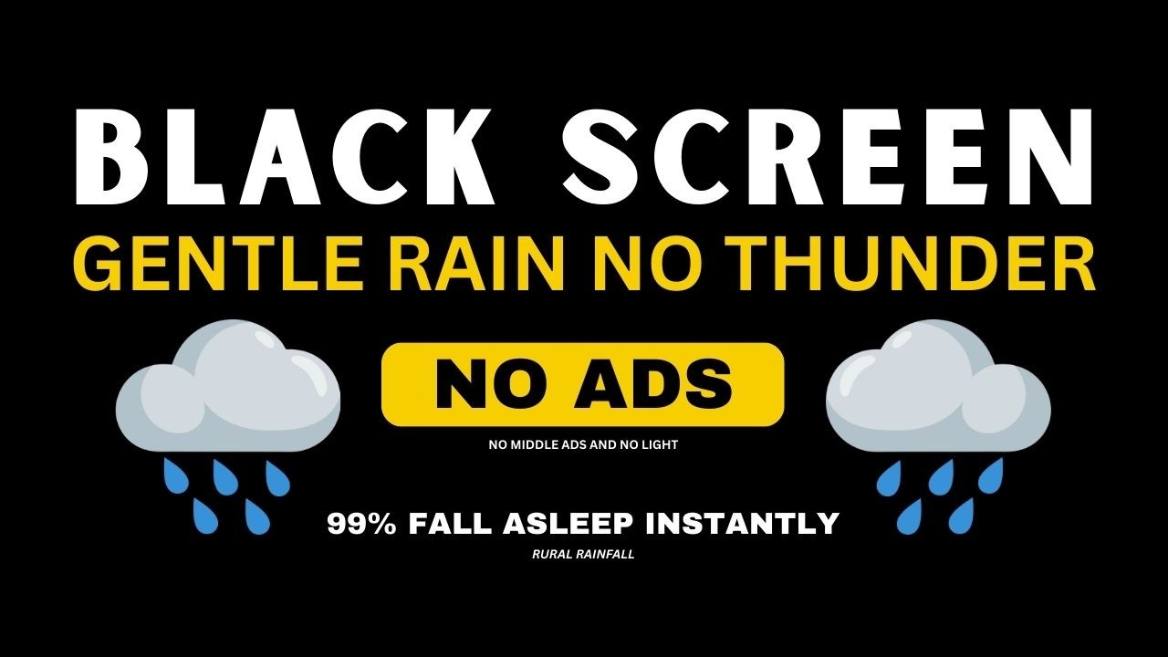 🔴 Heavy Rain Sounds for Sleeping — NO ADS Rain for Peaceful Sleep | Black Screen